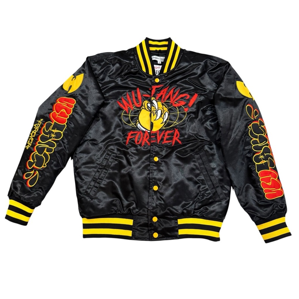 Wu Tang Clan Headgear Classics Embroidered Appliqué Satin Bomber Jacket